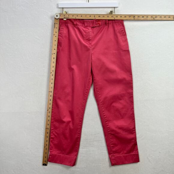 Vineyard Vines Coral Stretch Cropped Chino Dress Pants with Pockets, Size 8 - Picture 6 of 10